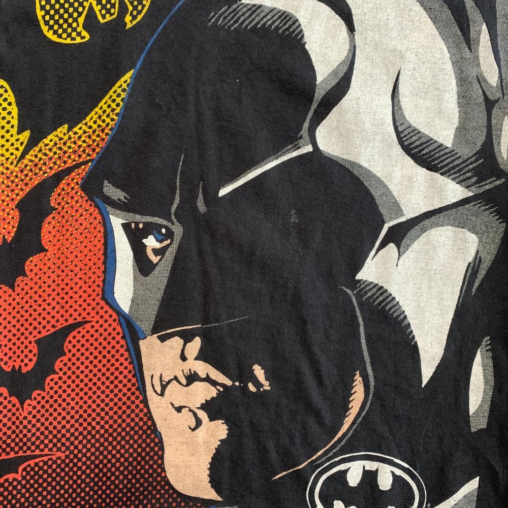 Vintage Batman Retruns Michael Keaton AOP Shirt Sz. L 1991 DC Comics - Picture 7 of 8